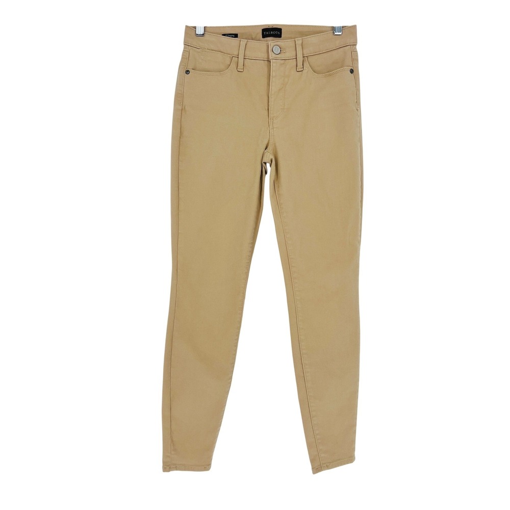 Talbots Jeggings Women 2 Tan Stretch Twill Skinny Pants Casual Preppy Classic